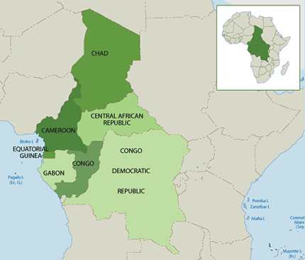 map africa central